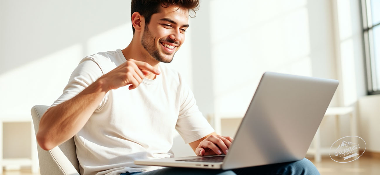 fiatal_blogolvaso_felismeres_laptop_napfeny_blogelmeny_galantusz_grafika Blog v&aacute;llalkoz&aacute;soknak: &iacute;gy lesz belőle &uuml;gyf&eacute;lszerző erő 