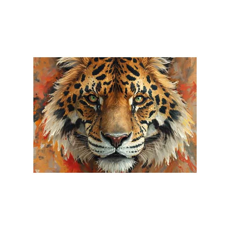 tigris_portre_olajfestmeny_dekoraciohoz